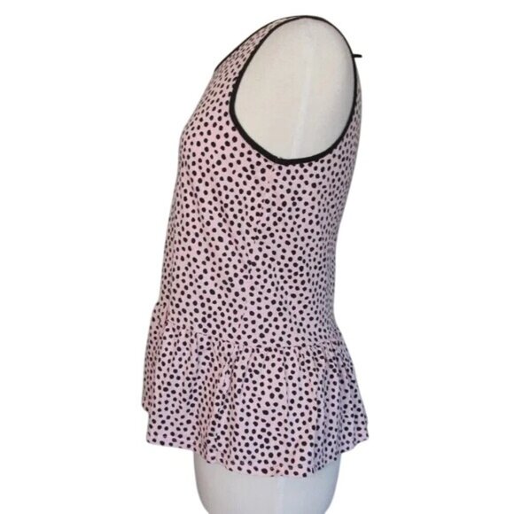 Kate Spade Pastel Pink Polka Dot Peplum Tank Top - Picture 2 of 4